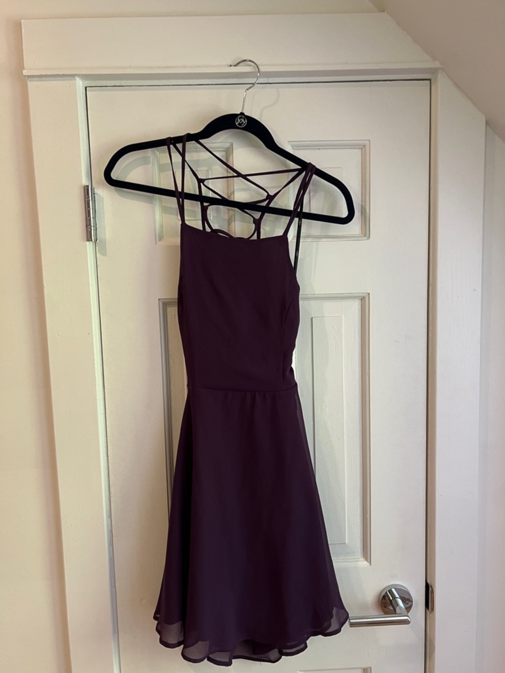 Lulu's Plum Strappy Fit-and-Flare Mini Dress